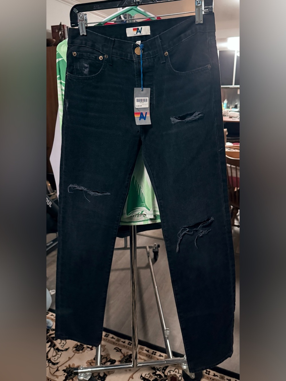 Aviator Nation Men's Classic Straight Leg Denim Jean Straight Leg Jeans Black